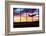 Airport Window with Airplane Flying at Sunset-viperagp-Framed Photographic Print