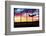 Airport Window with Airplane Flying at Sunset-viperagp-Framed Photographic Print