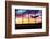 Airport Window with Airplane Flying at Sunset-viperagp-Framed Photographic Print