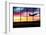 Airport Window with Airplane Flying at Sunset-viperagp-Framed Photographic Print