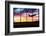 Airport Window with Airplane Flying at Sunset-viperagp-Framed Photographic Print