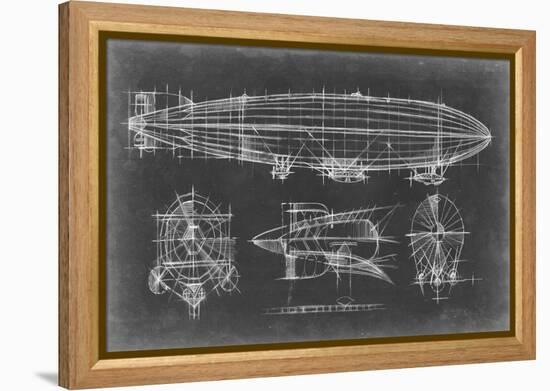 Airship Blueprint-Ethan Harper-Framed Stretched Canvas