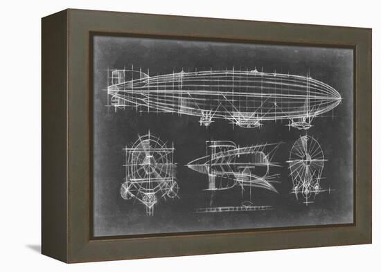 Airship Blueprint-Ethan Harper-Framed Stretched Canvas