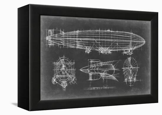 Airship Blueprint-Ethan Harper-Framed Stretched Canvas