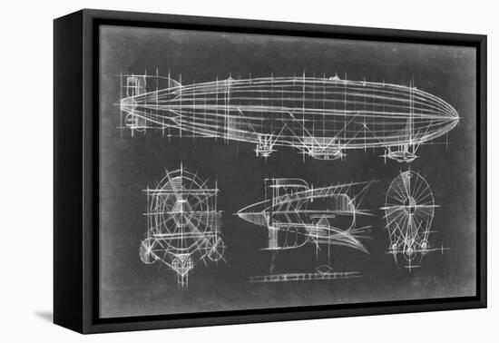 Airship Blueprint-Ethan Harper-Framed Stretched Canvas