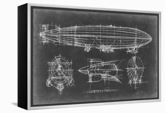 Airship Blueprint-Ethan Harper-Framed Stretched Canvas