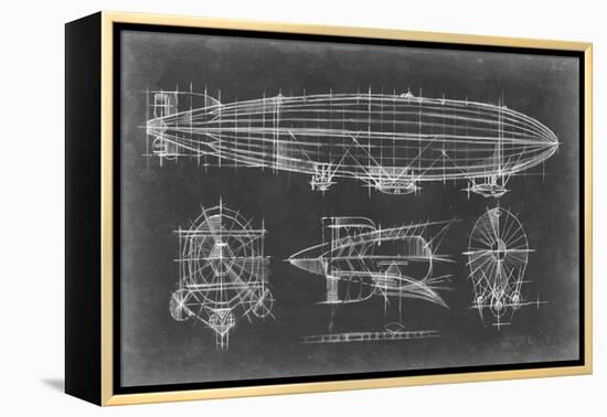 Airship Blueprint-Ethan Harper-Framed Stretched Canvas