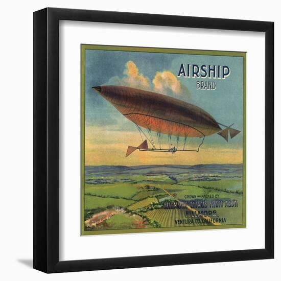 Airship Brand - Fillmore, California - Citrus Crate Label-Lantern Press-Framed Art Print