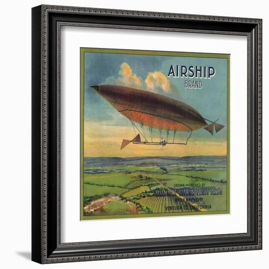 Airship Brand - Fillmore, California - Citrus Crate Label-Lantern Press-Framed Art Print