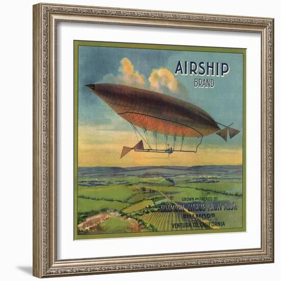 Airship Brand - Fillmore, California - Citrus Crate Label-Lantern Press-Framed Art Print