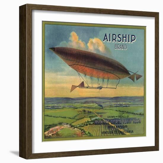 Airship Brand - Fillmore, California - Citrus Crate Label-Lantern Press-Framed Art Print