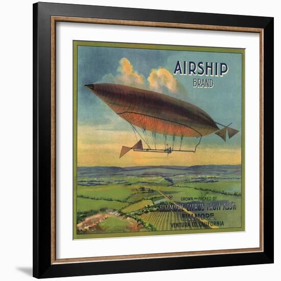 Airship Brand - Fillmore, California - Citrus Crate Label-Lantern Press-Framed Art Print
