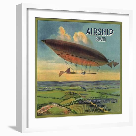 Airship Brand - Fillmore, California - Citrus Crate Label-Lantern Press-Framed Art Print