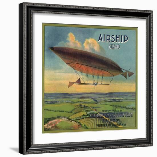 Airship Brand - Fillmore, California - Citrus Crate Label-Lantern Press-Framed Art Print