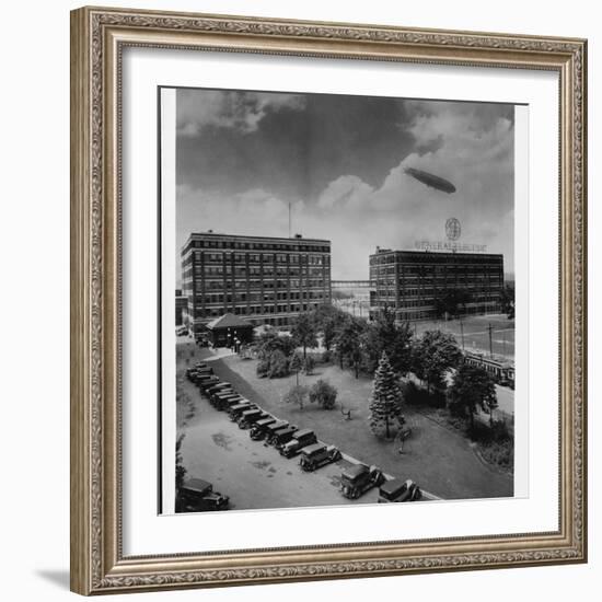 Airship over General Electric Building-null-Framed Photographic Print