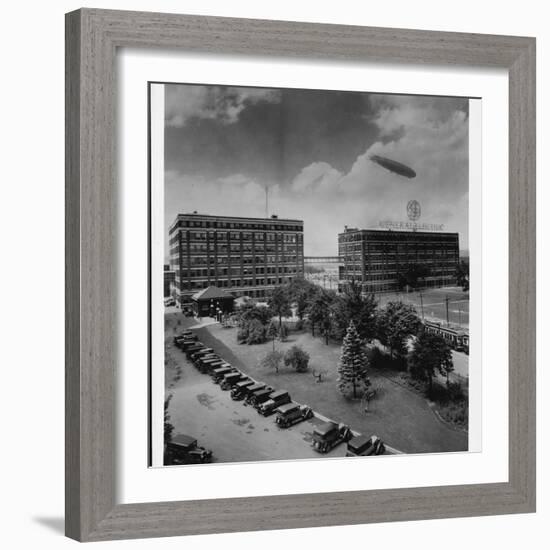 Airship over General Electric Building-null-Framed Photographic Print