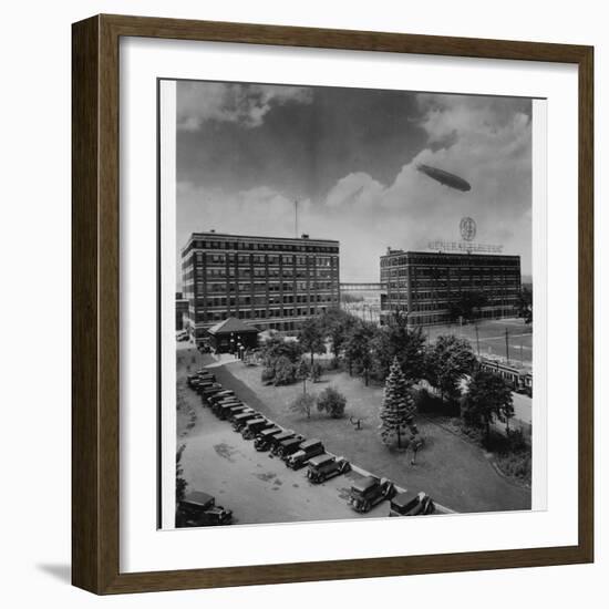 Airship over General Electric Building-null-Framed Photographic Print