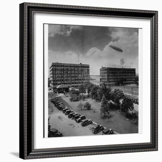 Airship over General Electric Building-null-Framed Photographic Print