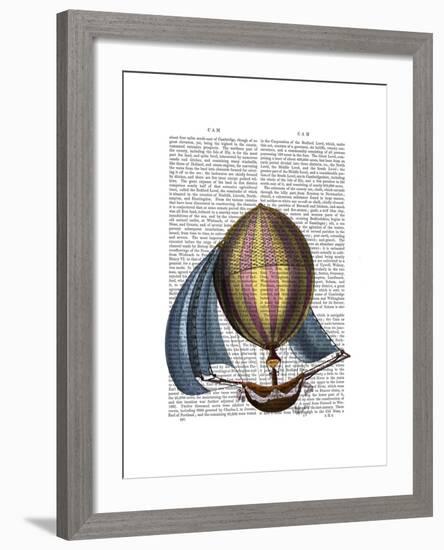 AirShip with Blue Sails-Fab Funky-Framed Art Print