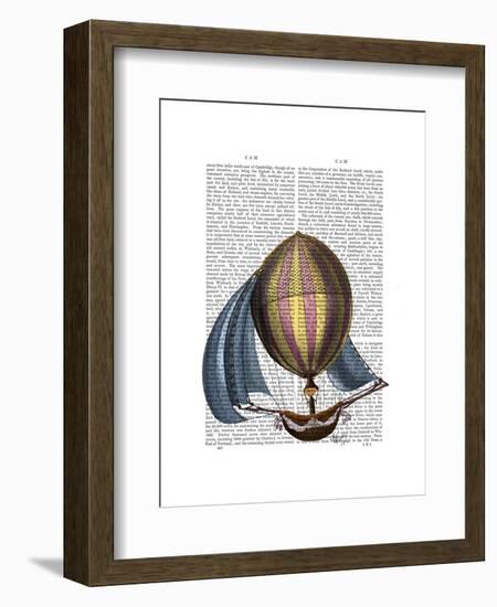 AirShip with Blue Sails-Fab Funky-Framed Art Print