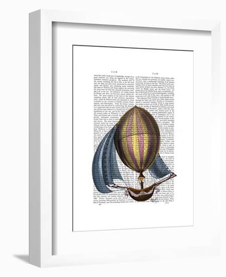 AirShip with Blue Sails-Fab Funky-Framed Art Print