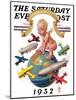 "Airships Circling Baby New Year," Saturday Evening Post Cover, January 2, 1932-Joseph Christian Leyendecker-Mounted Giclee Print