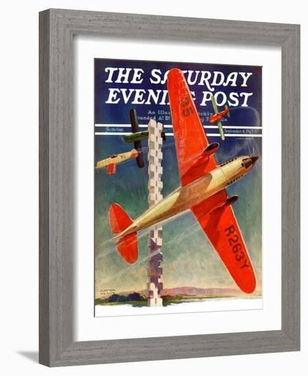 "Airshow," Saturday Evening Post Cover, September 4, 1937-Clayton Knight-Framed Giclee Print