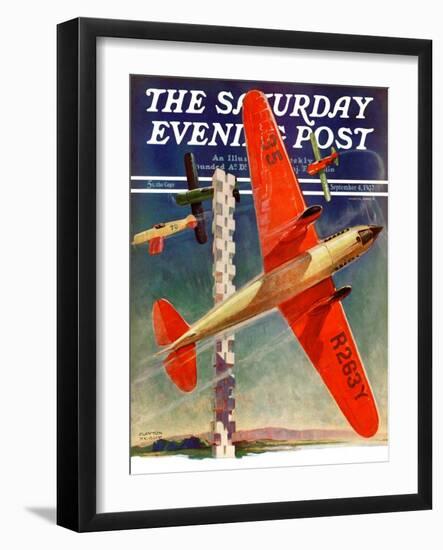 "Airshow," Saturday Evening Post Cover, September 4, 1937-Clayton Knight-Framed Giclee Print