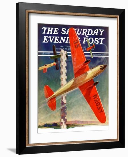 "Airshow," Saturday Evening Post Cover, September 4, 1937-Clayton Knight-Framed Giclee Print