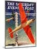 "Airshow," Saturday Evening Post Cover, September 4, 1937-Clayton Knight-Mounted Giclee Print