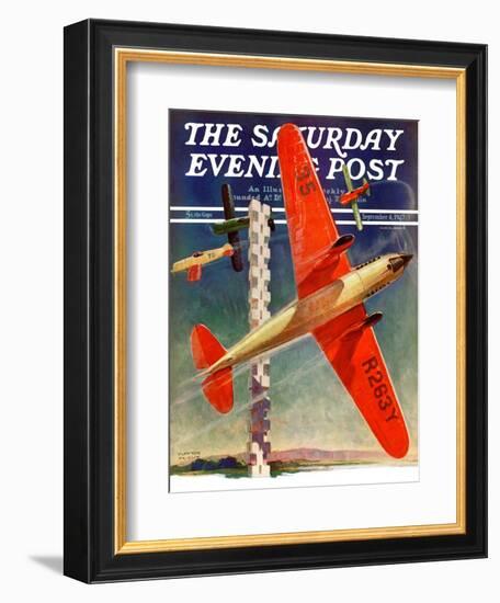 "Airshow," Saturday Evening Post Cover, September 4, 1937-Clayton Knight-Framed Giclee Print