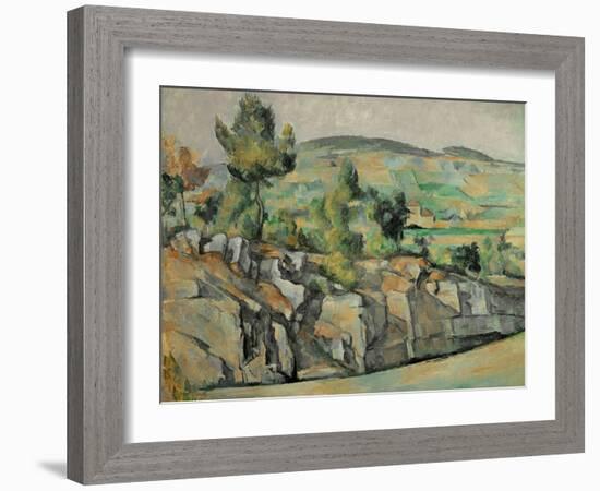 Aix En Provence, Rocky Countryside-Paul Cézanne-Framed Giclee Print