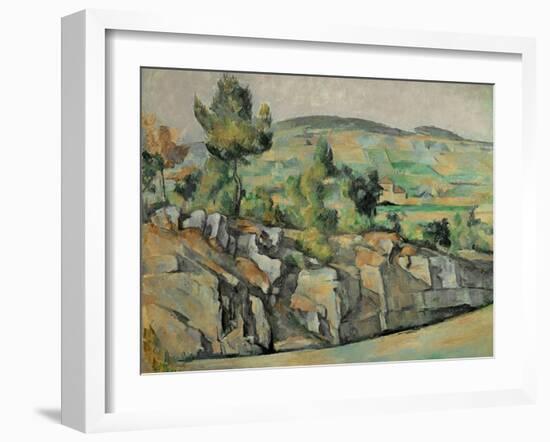 Aix En Provence, Rocky Countryside-Paul Cézanne-Framed Giclee Print