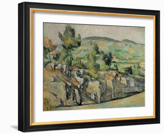 Aix En Provence, Rocky Countryside-Paul Cézanne-Framed Giclee Print