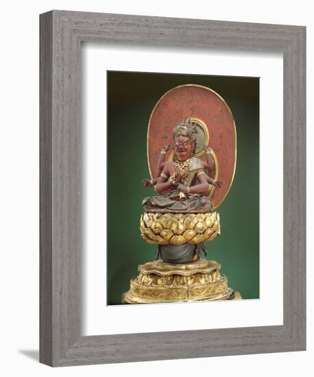 Aizen Myo-O, God of Love (Wood)-Japanese-Framed Giclee Print