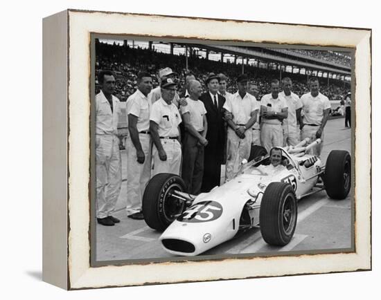 Aj Foyt in Lotus-Ford, Indianapolis 500, Indiana, USA, 1965-null-Framed Premier Image Canvas