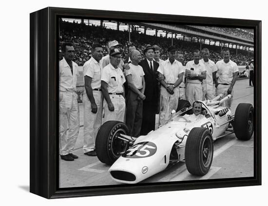 Aj Foyt in Lotus-Ford, Indianapolis 500, Indiana, USA, 1965-null-Framed Premier Image Canvas