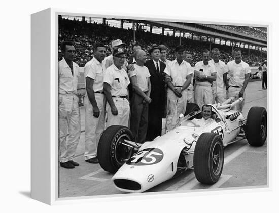 Aj Foyt in Lotus-Ford, Indianapolis 500, Indiana, USA, 1965-null-Framed Premier Image Canvas