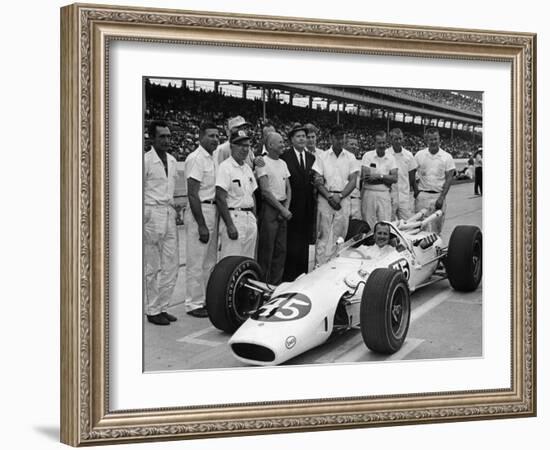 Aj Foyt in Lotus-Ford, Indianapolis 500, Indiana, USA, 1965-null-Framed Photographic Print