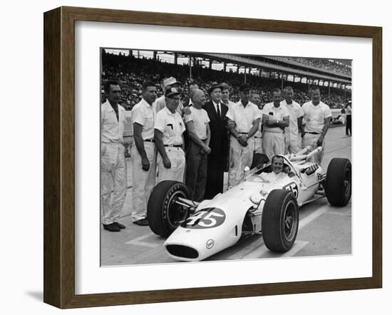 Aj Foyt in Lotus-Ford, Indianapolis 500, Indiana, USA, 1965-null-Framed Photographic Print