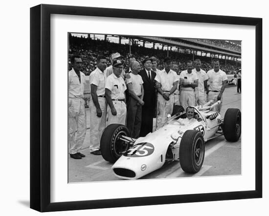 Aj Foyt in Lotus-Ford, Indianapolis 500, Indiana, USA, 1965-null-Framed Photographic Print