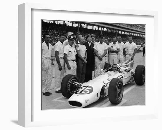 Aj Foyt in Lotus-Ford, Indianapolis 500, Indiana, USA, 1965-null-Framed Photographic Print