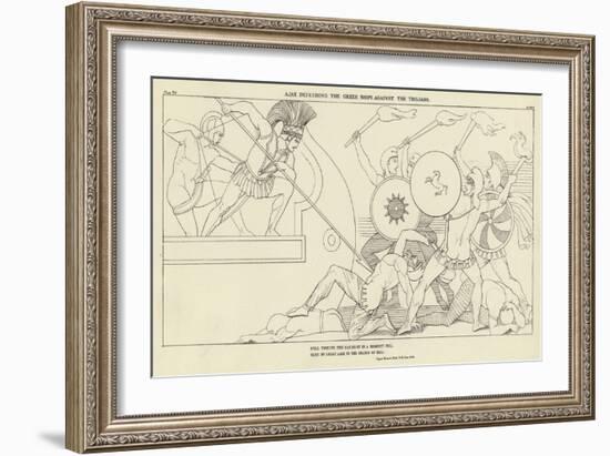 Ajax Defending the Greek Ships Against the Trojans-John Flaxman-Framed Giclee Print