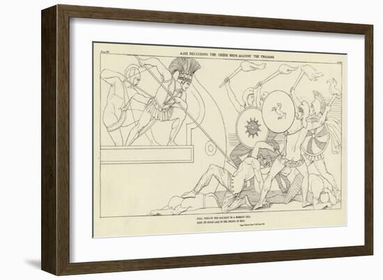 Ajax Defending the Greek Ships Against the Trojans-John Flaxman-Framed Giclee Print