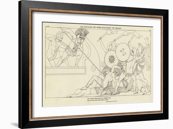 Ajax Defending the Greek Ships Against the Trojans-John Flaxman-Framed Giclee Print