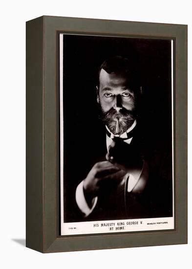 Ak His Majesty King George V. at Home, Lighting a Cigarette-null-Framed Premier Image Canvas