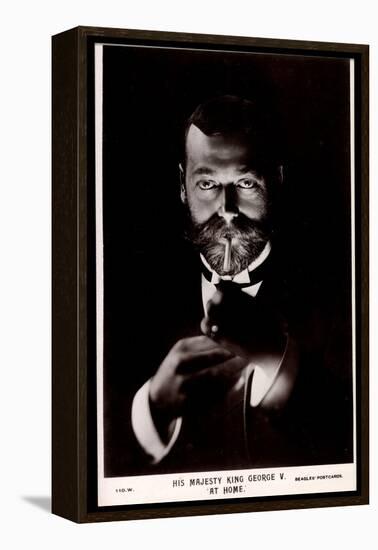 Ak His Majesty King George V. at Home, Lighting a Cigarette-null-Framed Premier Image Canvas