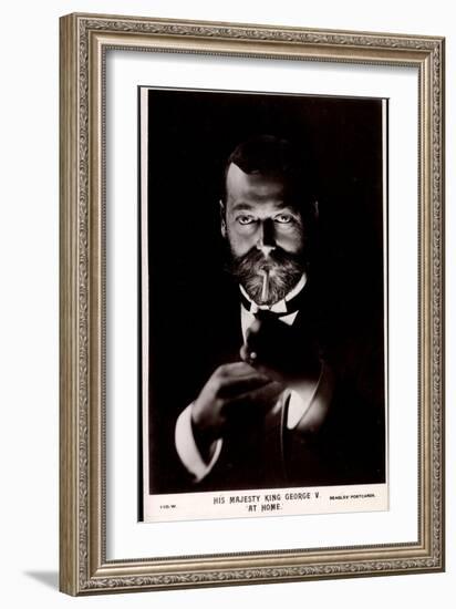 Ak His Majesty King George V. at Home, Lighting a Cigarette-null-Framed Photographic Print