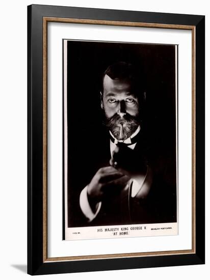 Ak His Majesty King George V. at Home, Lighting a Cigarette-null-Framed Photographic Print