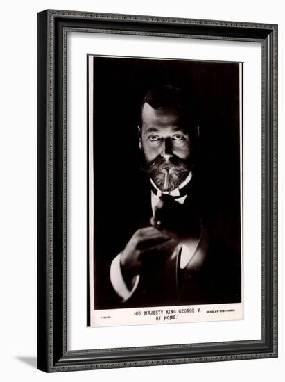 Ak His Majesty King George V. at Home, Lighting a Cigarette-null-Framed Photographic Print